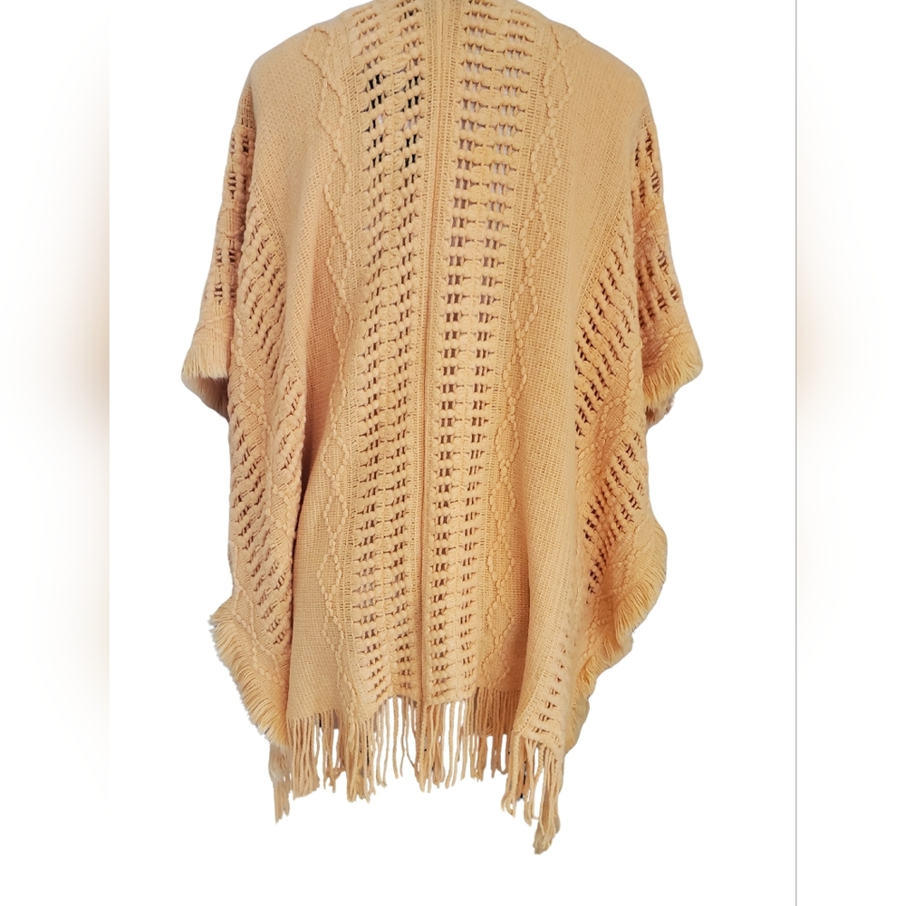 Antthony Women's Cozy Knit Fringe Poncho - Orange - OS - Picture 5 of 9